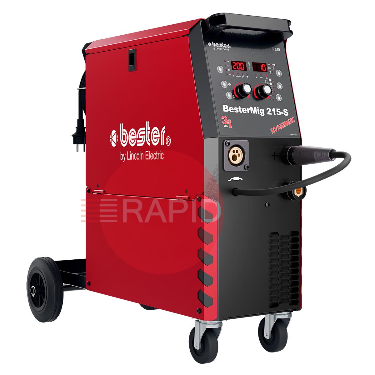 B18266-1  Lincoln BesterMIG 215-S Multi Process Synergic MIG & MMA Inverter Welder Package - 230v, 1ph